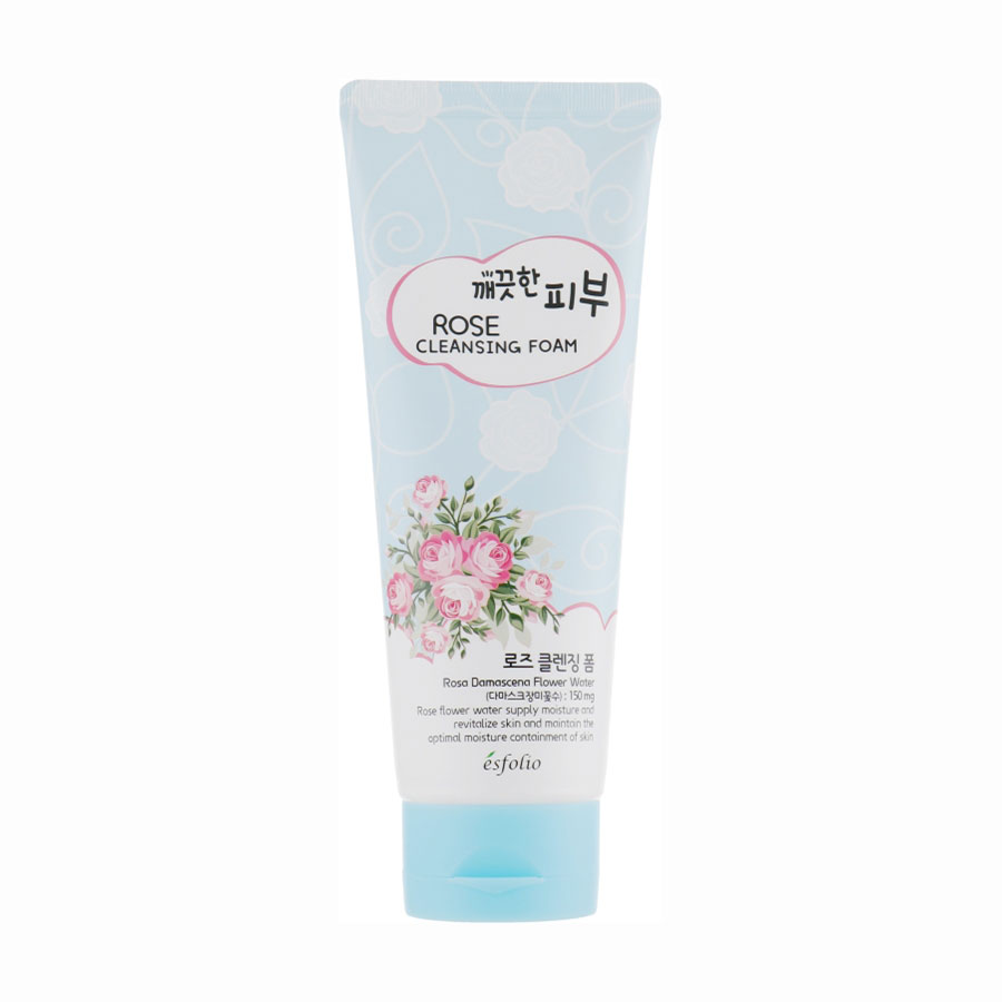 Пінка для вмивання обличчя esfolio Pure Skin Rose Cleansing Foam Троянда, 150 г